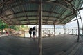 Unidentified couple in floating jetty